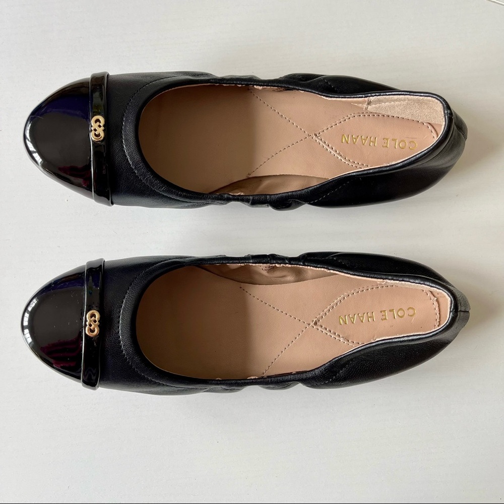 Elsie Patent Leather Cap Toe Ballet Flats